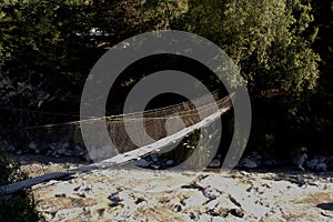 Great suspension bridge over the Perene river in La Merced in the Chanchamayo valley in Junin-PERU photo