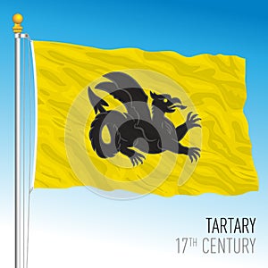 Great Tartary historical flag, 17th century, eurasia