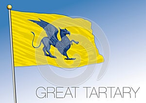 Great Tartary historical flag, eurasia
