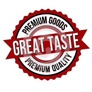 Great taste label or stamp