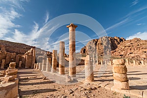 Great Temple columns in Petra, Wadi Musa, Jordan photo
