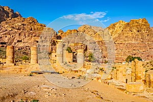 The great temple and Qasr al Bint at petra, Jordan
