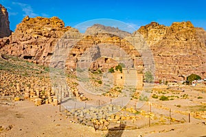 The great temple and Qasr al Bint at petra, Jordan