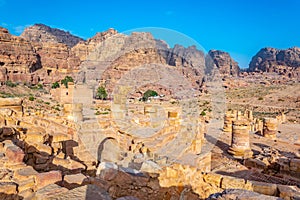 The great temple and Qasr al Bint at petra, Jordan