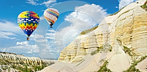 The great tourist attraction of Cappadocia - balloon flight. Cap