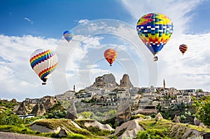 The great tourist attraction of Cappadocia - balloon flight. Cap