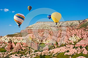 The great tourist attraction of Cappadocia - balloon flight. Cap