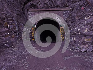 Great tunnel in Andes mountain