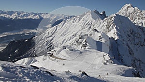 Great view of the Alps, top station of Innsbrucker Nordkettenbahnen.