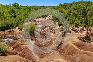 Great view of Badlands background example of badlands formation in Caledon, Ontario. photo