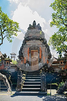Great view of the entrance to the Balinese temple