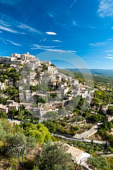 Great view of Gordes village and sorroundings in France photo