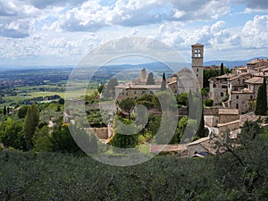 Great view over Assisi and Umbrian countryside