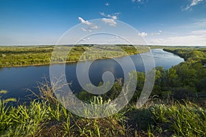 Great view at river day landscape