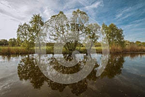 Great view at river day landscape