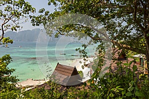 Great views from a hotel terrace on Phi Phi Island,