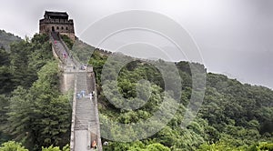 The Great Wall Badaling section with clouds and mist, Beijing, China