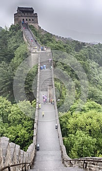 The Great Wall Badaling section with clouds and mist, Beijing, China