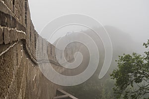 The Great Wall Badaling section with clouds and mist, Beijing, China