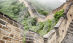 The Great Wall Badaling section with clouds and mist, Beijing, China