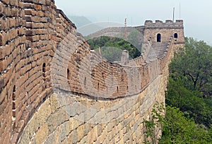 Great Wall of China with air pollution