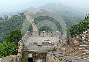 Great Wall of China with air pollution