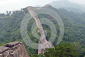 Great Wall of China with air pollution