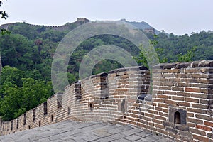 Great Wall of China with air pollution