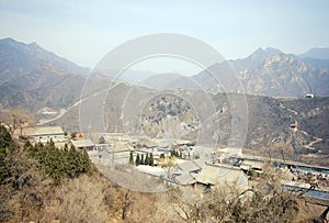 Great Wall of China and ancient chinese village