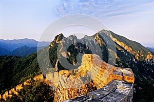 The Great Wall of China at Jiankou when sunset