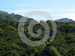 Great Wall of China and mountains