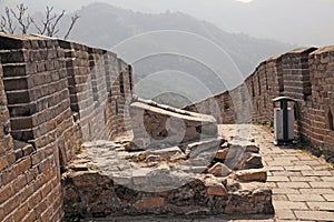 Great Wall of China. Mutianyu. Old gun