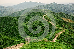 Great Wall of China in Summer. Mutianyu section near Beijing