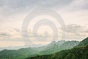 Great Wall of China in Summer. Mutianyu section near Beijing