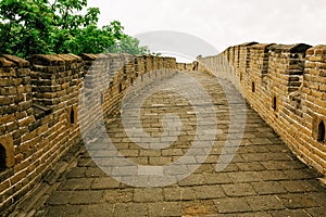 Great Wall of China in Summer. Mutianyu section near Beijing