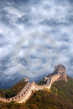 Great Wall of China Travel, Stormy Sky Clouds