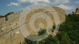 Great Wall of China. Unrestored Mutianyu section of the Great Wall in Huairou District, China