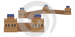 Great Wall, China. Vector Illustration