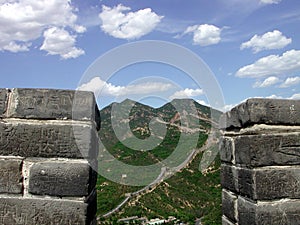The Great Wall climbs up the mountains of Badaling