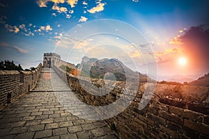 The great wall with sunset glow