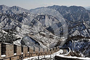 The Great Wall in winter white snow