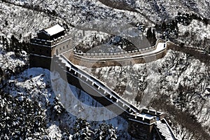 The Great Wall in winter white snow photo