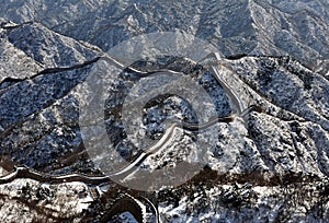 The Great Wall in winter white snow photo