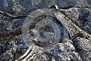 The Great Wall in winter white snow