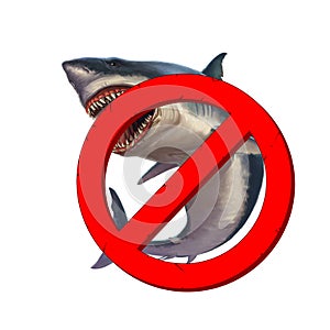 Great White Shark Body realistic isolated fishing ban.