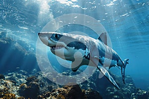 Great White Shark at Guadalupe Island - AI Generated