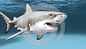 Great White Shark Isolated.3D rendering