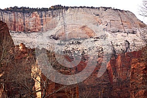 Great White Throne Red Rocks Zion Canyon Utah