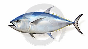 The Great White Tuna: A Stunning Artistic Rendering On A White Background