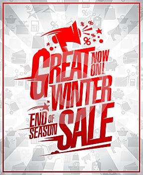 Great winter sale poster, end of season clearance